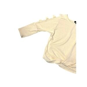 BCX Womens Butter Yellow Top Cold Shoulder Front Twist Blouse Soft Urban Medium